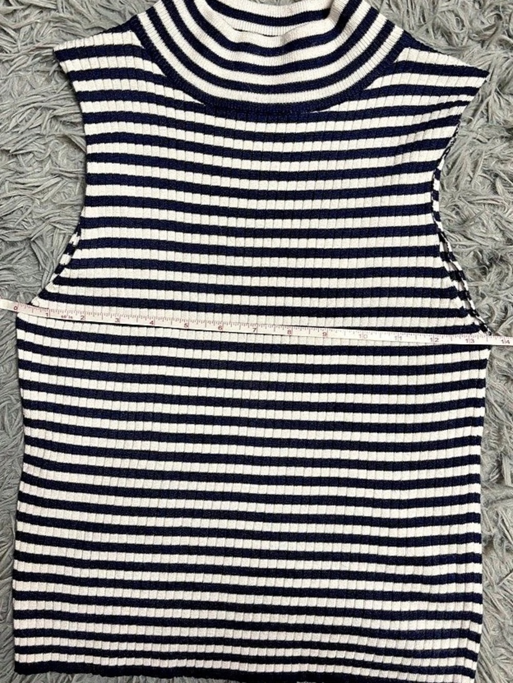 Y2K Striped Mock Neck Tank Top - Picture 13 of 14